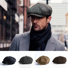 Cappello berretto da uomo retrò vintage misto lana newsboy panettiere ragazzo cabbie Gatsby