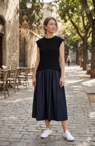 Abito midi zara - nero, blu
