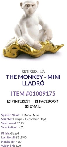Lladro scimmia mini - mini,