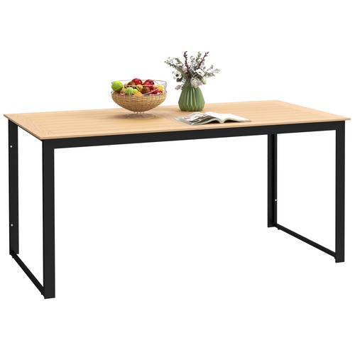 Garden dining table teak black - dining,