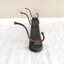 19c Vintage di Ferro Parete Appendiabiti Rosa Legno Base 3 Pz da Collezione