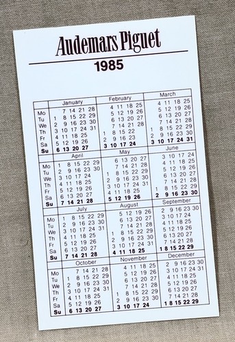 Audemars piguet 1985 calendar - piguet,