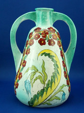 PISAPIA Vaso ceramica maiolica fiori CAVA TIRRENI VIETRI 1900 scuola ICS CAS