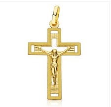 Pendente Oro 18K 750 Mls. Croce Cristo 28 X 17 MM.