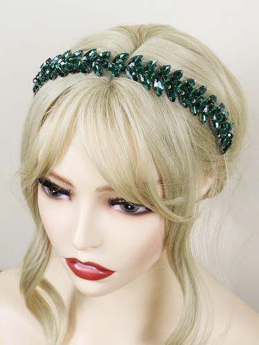 Cerchietto strass verde