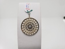 CIONDOLO PENDAGLIO SOLE IN ORO BIANCO E GIALLO 18KT CON ZIRCONI 2,6 GR. (2981)