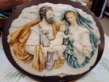 quadro antico SACRA FAMIGLIA   Scolpito Su Marmo 