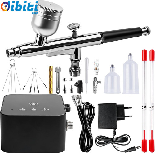 Set aerografo con - aerografo, compressore