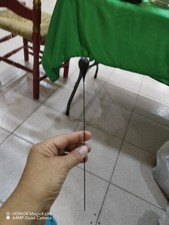 Spillone Da Capelli Fine'800 In Legno,Anelli In Bronzo Alla Base Della Capocchia