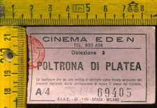 Biglietto Teatro Cinema EDEN Milano Poltrona Platea j 146