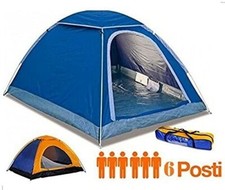 TENDA CAMPEGGIO CANADESE 6 POSTI MARE CAMPING ZANZARIERA SACCA TRASPORTO GITE