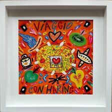 Viaggio con Haring Bruno Donzelli Opera SERIGRAFIA con Cornice Firmata Numerata