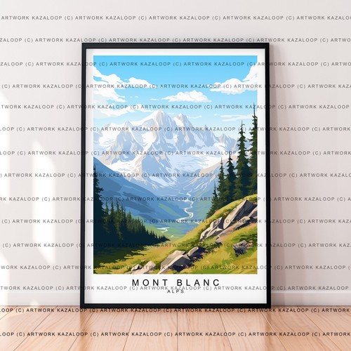 Poster paesaggio monte bianco - poster,