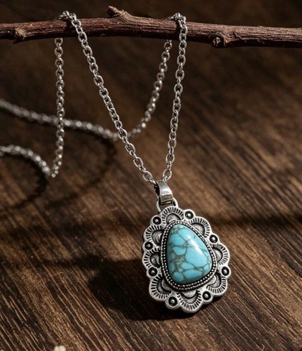 Collana cristallo turchese - turchese, blu