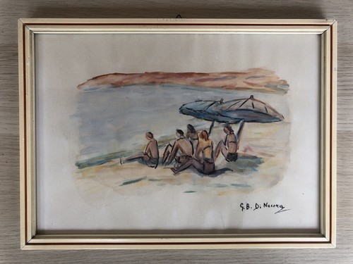 Quadro vintage bagnanti - quadro,