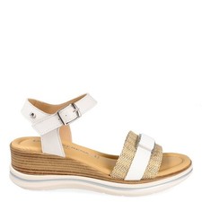 Donna Serena Sandali Donna in Pelle Tampografata e Sintetico Con Zeppa - BIA (Bi