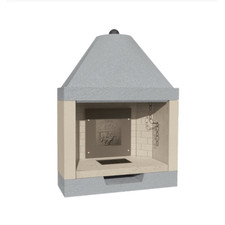 Camino A Legna Prefabbricato Refrattario Focolare Aperto M110REF Riscaldamento 