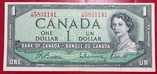 America - Canada - Regina Elisabetta II -  1 One Dollar Dollaro 1954