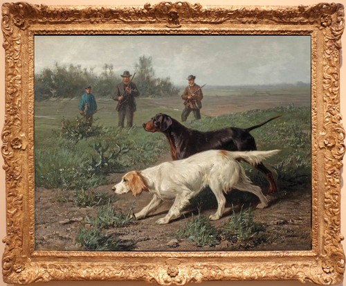 Dipinto olio vintage - , caccia