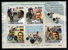 SaoTomè e Prìncipe 2009 Michel 4078-81 foglietto 100% nuovo di zecca bici da corsa