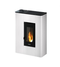 STUFA A PELLET SLIM ERMETICA FREEPOINT "ATRIUM" BIANCO 5,2 KW