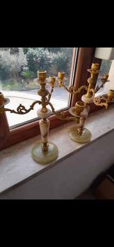 Coppia candelabri onice - coppia, in