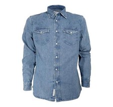 WOOLRICH Camicia Uomo In Denim CFWOSI0099 Colore Bleached Jeans