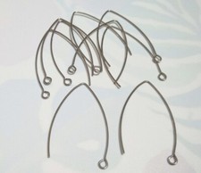 10pz base orecchini in acciaio monachelle colore argento scuro 40x24mm bijoux