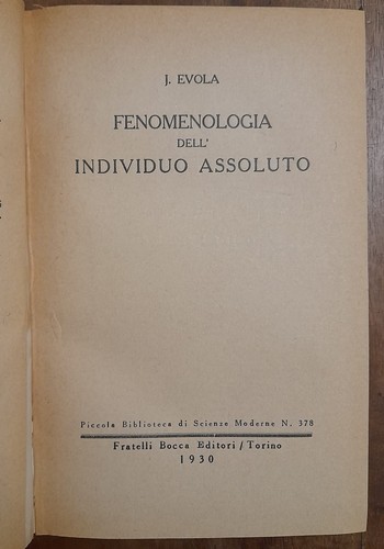 Julius evola fenomenologia - julius,