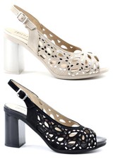 PITILLOS 5581 scarpe donna sandali tacco alto decollete camoscio pelle strass