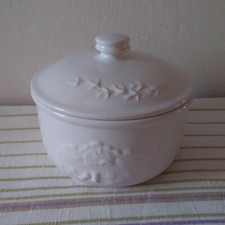 Biscottiera Mulino Bianco in ceramica bianca. Anni '80