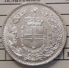 UMBERTO I 1 LIRA 1884 NON CIRCOLATA SEGNI DI CONTATTO FONDI SPECULARI PERIZIATA