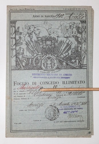 Foglio congedo illimitato - foglio,