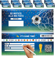 25Pz Inviti Compleanno Bambino Calcio. Biglietti Invito Compleanno Bambino. Bigl