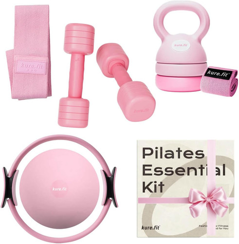 Set kettlebell manubri - kettlebell, rosa