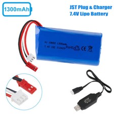 Batteria 2S Li-po 7.4V 1300mAh 10C JST spina e caricatore per RC auto fuoristrada camion