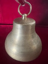 🔴 CAMPANA campanella metallo ottone da altare con cuore GRANDE h 12 cm vintage