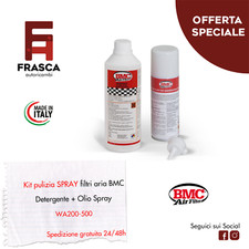 KIT PULIZIA LAVAGGIO FILTRO ARIA SPORTIVO K&N RACING BMC OLIO SPRAY WA200-500