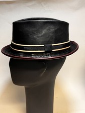 Cappello trilby in pelle nero