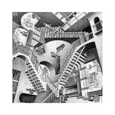 MC Escher Relatività Quadro Poster Stampa Tela Decorazione Parete 24x24 Soggiorno