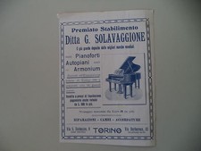 advertising Pubblicità 1912 DITTA G. SOLAVAGGIONE - PIANOFORTI - TORINO