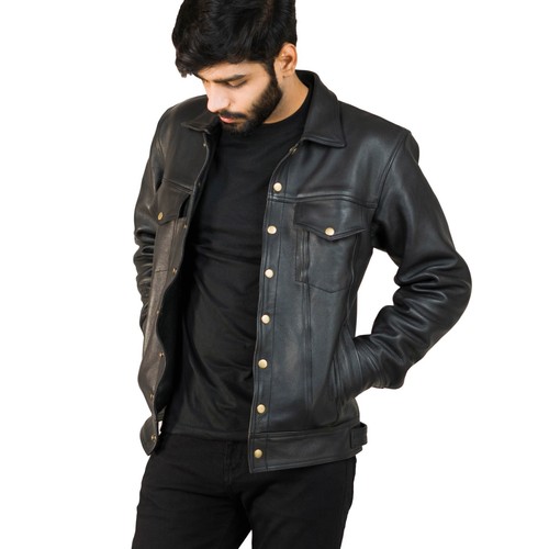 Men black trucker coat - trucker,