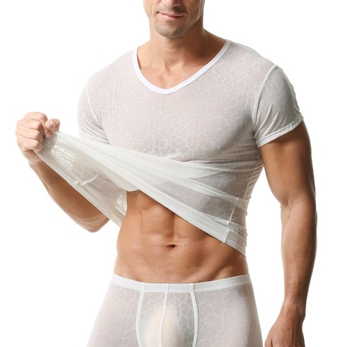 Shirt uomo pizzo trasparente - t-shirt,