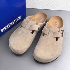 Scarpe zoccoli Birkenstock Boston taupe pelle scamosciata plantare morbido EU 37-45