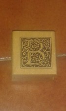TIMBRO IN LEGNO STAMPERIA BOX TORINO LETTERA B INIZIALE 3.5 X 3.5