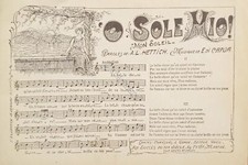 Cartolina Musica - 'O Sole Mio! - Mon Soleil di A. L. Hettich e E. di Capua 1900