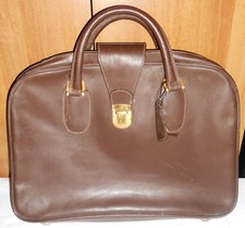BORSA VALIGIA VALIGETTA DA VIAGGIO SIMILPELLE MARRONE RETRO' VINTAGE ANNI 60 