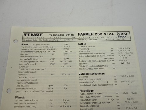 Scheda tecnica officina fendt - scheda,