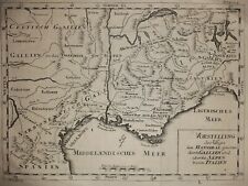 Mappa Nord Italia Liguria/ Francia Meridionale Costa Azzurra/ Acquaforte 1756