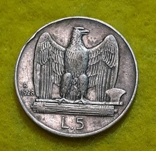 REGNO V.E. III° 5 LIRE 1928